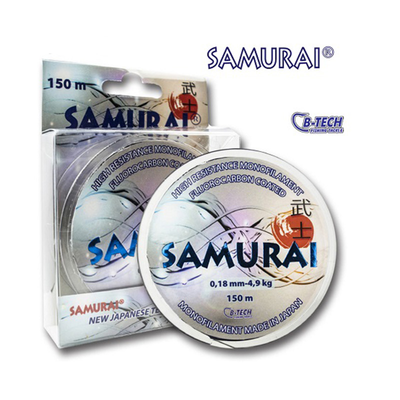 B-Tech Samurai 0.14 B-Tech Samurai najlon za pecanje, presvucen fluorocarbonom sto ga cini nevidljivim u vodi. Za sve etehnike ribolova koje zahtevaju jak najlon. 150m.