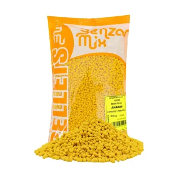 Ananas Micro Pellet Benzar Mix micro pellet sa aromom ananasa specijalno napravljeni za pecanje jezerskih vrsta ribariba. Velicna je 3.5mm dok je pakovanje 800gr.