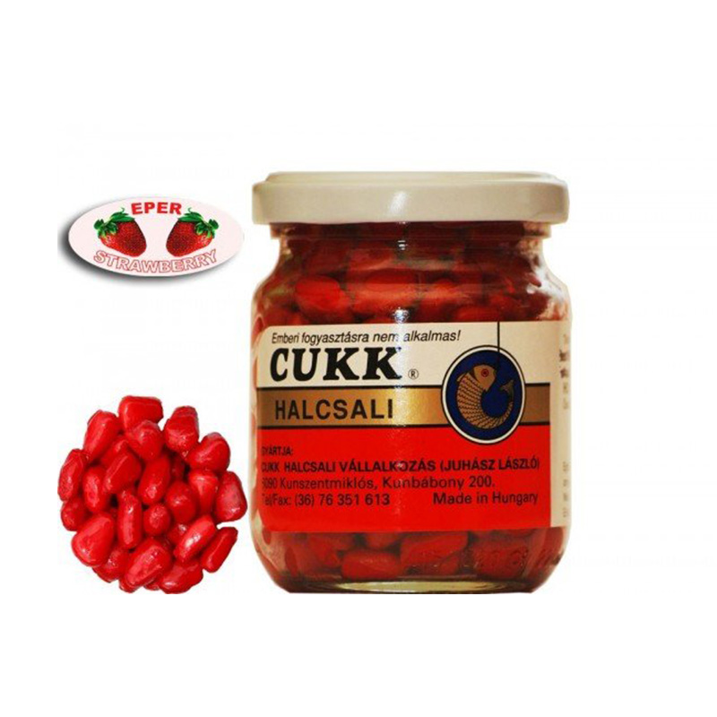 Cukk Jagoda kukuruz u teglici Cukk Jagoda kukuruz u teglici je godinama najjprodavaniji mamac za pecanje sarana, amura kao i za pecanje na plovak. Ovaj put sa aromom Jagode