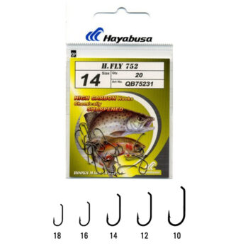 Hayabusa udice FLY 752 - Ove udice izuzestne jacine izradjena su od celicne zice u crnoj boji. Namenjene su za fly fishing tehnici kao i za pecanje skobalja na travu.