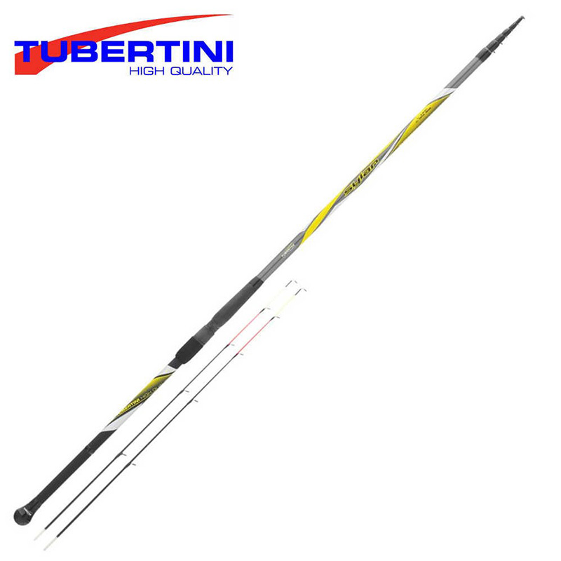 Tubertini Sylan Tele Feeder štap 3.9m 150 Tubertini Sylan Tele Feeder štap 3.6m 150 teleskopski feeder štap opremljen sa dva izmenjiva vrha idealan za ribolov na velikim i jakim rekama ,kao i na moru.